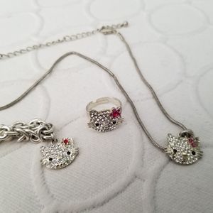 3 piece Hello Kitty.. Ring, Necklace and Bracelet